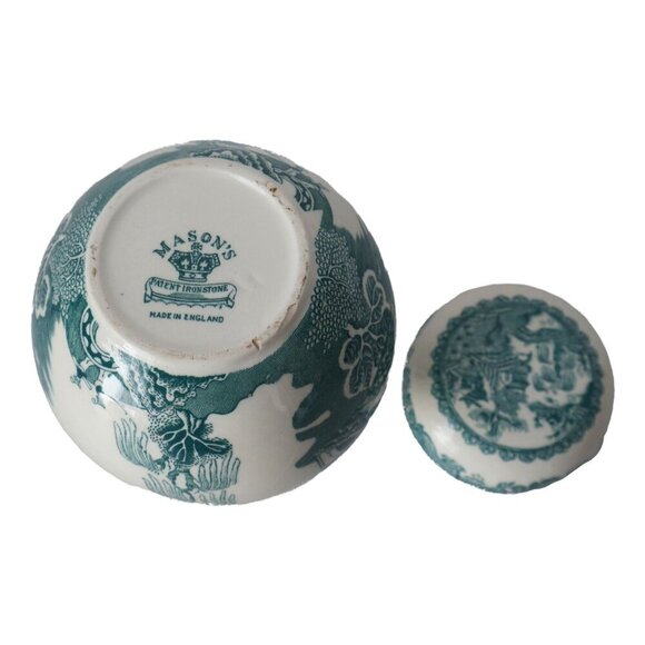 Vintage Ironstone Mason's Ginger Jar Teal Willow - Picture 5 of 6